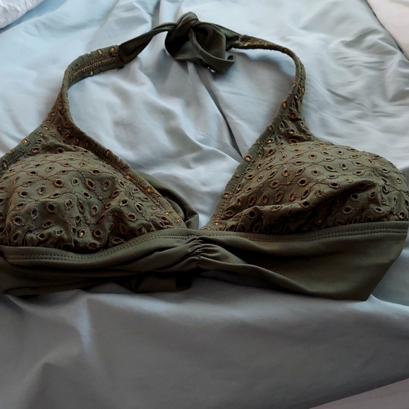 Bikini top eyelet army green large - Picture 1 of 7